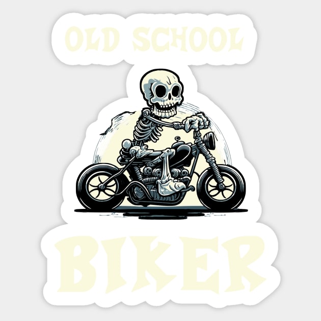 Old School Biker Sticker by pxdg